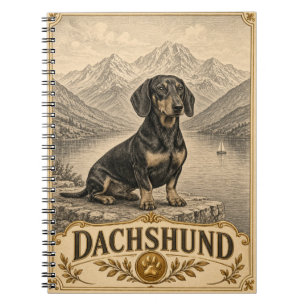 Dachshund, Vintage-Heritage-Hund Notizblock