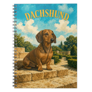 Dachshund, Vintage-Wasserfarben-Hundekunst Notizblock