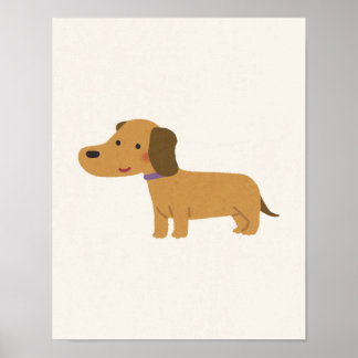 Dachshund-Wandkunst für das Kinderzimmer Poster