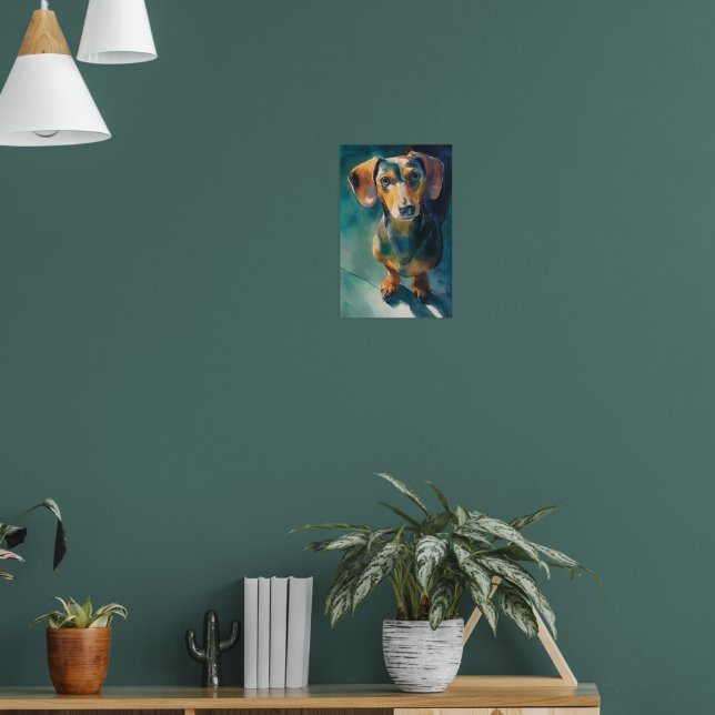 Dachshund-Wasserfarbenporträt Poster (Wohnzimmer 1)