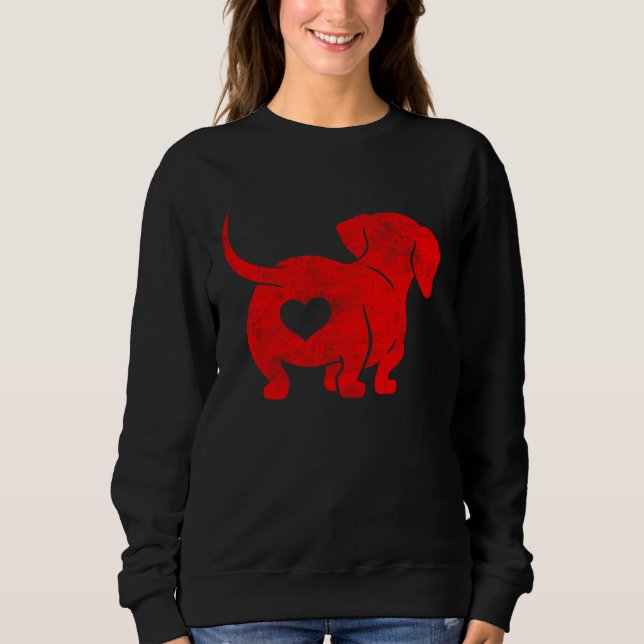 Dachshund Weenie Dog Lover Valentines Day For Wome Sweatshirt (Vorderseite)