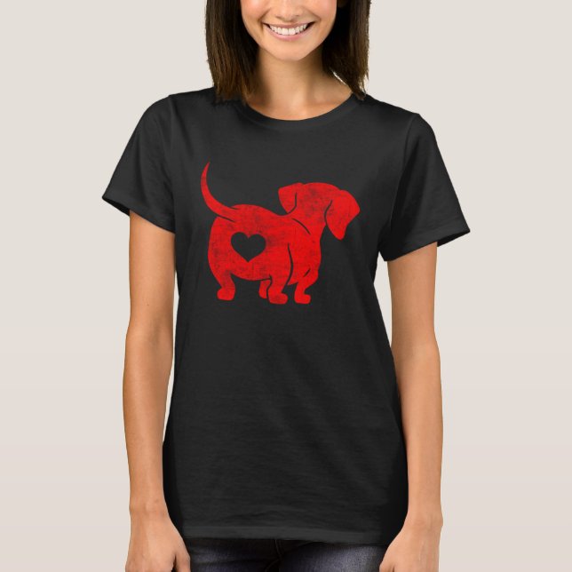 Dachshund Weenie Dog Lover Valentines Day For Wome T-Shirt (Vorderseite)
