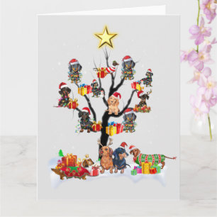 Dachshund Weihnachten auf Baum Shirt Weihnachtsges Karte
