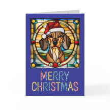 Dachshund Weihnachten Buntglas