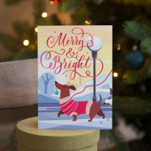 Dachshund Weihnachten Frohe Festliche Kalligrafie