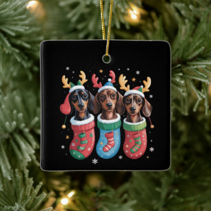 Dachshund Weihnachten Hunde Liebhaber Geschenk Url Keramikornament