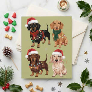 Dachshund Weihnachten Hundemutter Liebhaber Weihna Postkarte