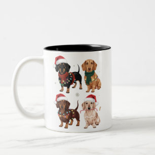 Dachshund Weihnachten Hundemutter Liebhaber Xmas G Zweifarbige Tasse