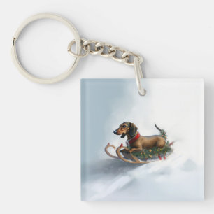 Dachshund Weihnachten Schnee Winter Schlüsselanhänger