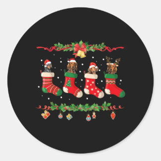 Dachshund-Weihnachts-Shirt Strumpf Hund Xmas Runder Aufkleber