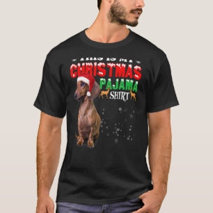 Dachshund Weihnachtsbäume Leopard Rot Buffalo Kari T-Shirt