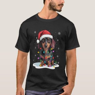 Dachshund Weihnachtsbeleuchtung Santa Weihnachten T-Shirt