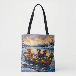 Dachshund Weihnachtsboot Urlaub