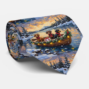 Dachshund Weihnachtsboot Urlaub Krawatte