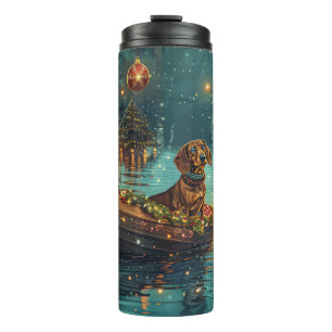 Dachshund Weihnachtsfest Reise Thermosbecher