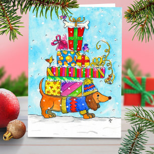 Dachshund-Weihnachtsgrußkarte von Nicole Janes Karte