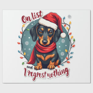 Dachshund Weihnachtsmann auf der Liste der Bösen D Geschenkpapier