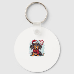 Dachshund Weihnachtsmann auf der unartigen Liste D Schlüsselanhänger