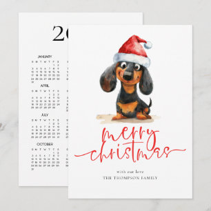 Dachshund Weihnachtsmann Hut 2027 Kalender Frohe W Feiertagskarte