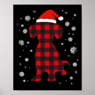 Dachshund Weihnachtsmann Hut Hunde Liebhaber Weihn Poster