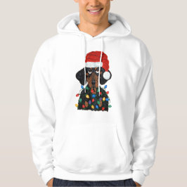 Dachshund Weihnachtsmann in Weihnachtslichter verh Hoodie