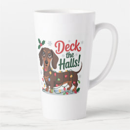 Dachshund-Weihnachtstasse – Deck the Halls Holiday Milchtasse