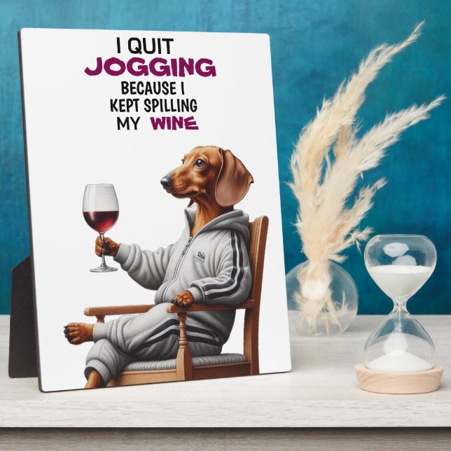 Dachshund Weintrinker Fotoplatte (Seite)