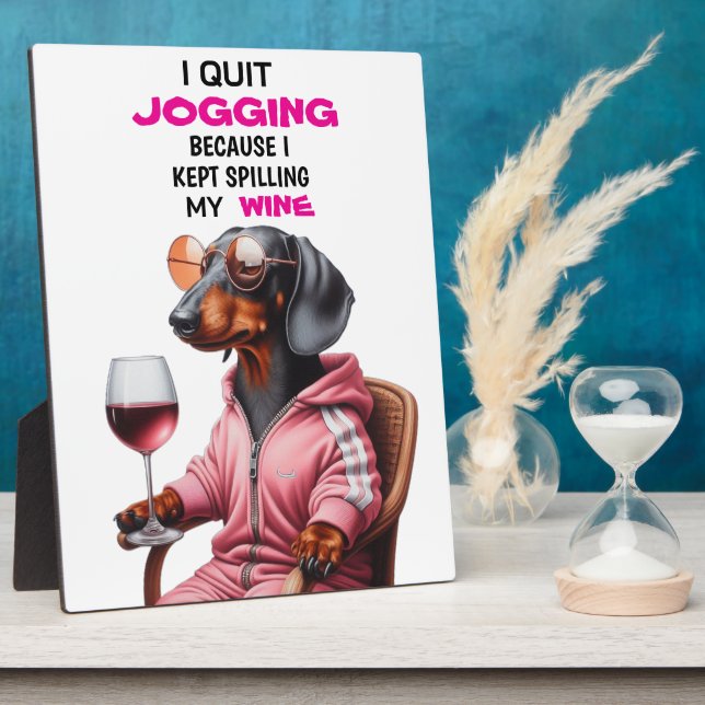 Dachshund Weintrinker Fotoplatte (Seite)