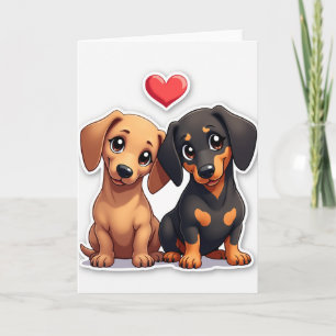 Dachshund-Welpen-Liebe-Karte Karte