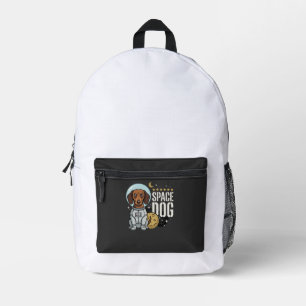 Dachshund Weltraum Hund Astronaut Vektor Bedruckter Rucksack