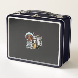 Dachshund Weltraum Hund Astronaut Vektor Metall Brotdose