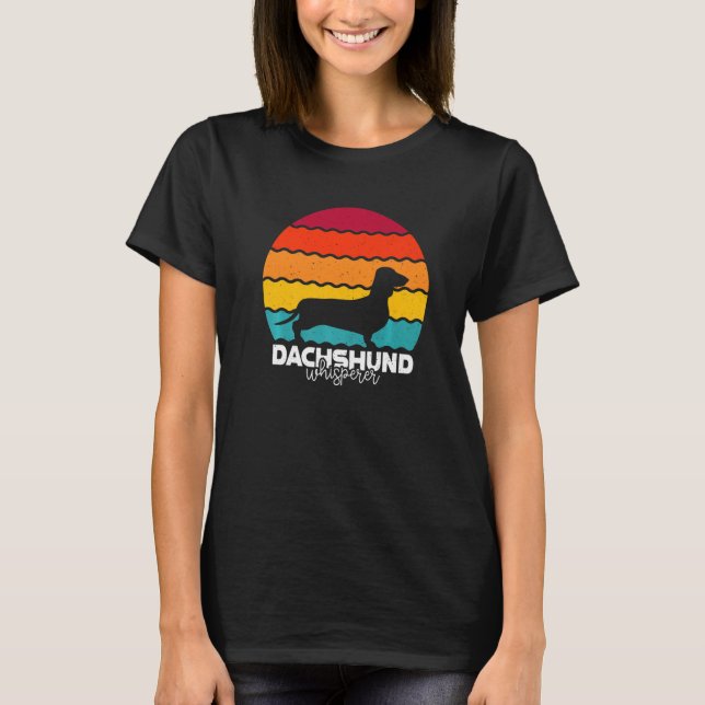 Dachshund Whisperer Retro Premium T-Shirt (Vorderseite)