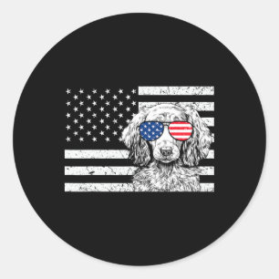 Dachshund Wiener Dog 4. Juli US-amerikanische Flag Runder Aufkleber