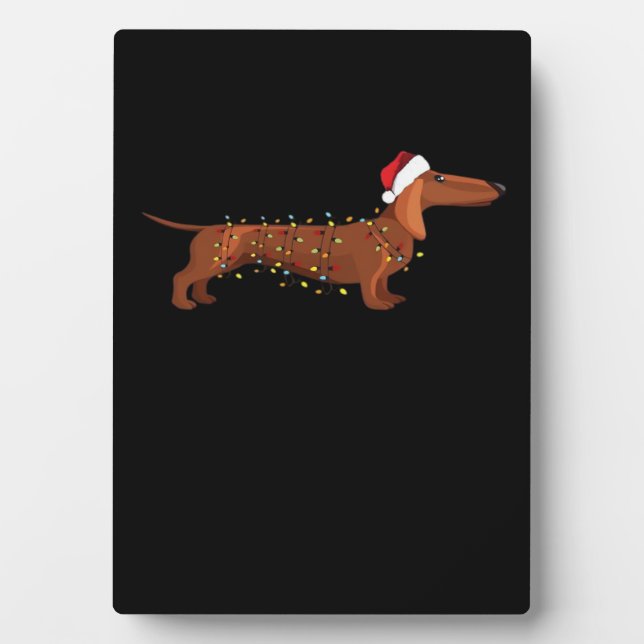 Dachshund Wiener Dog Christmas Light Essential T-S Fotoplatte (Vorderseite)