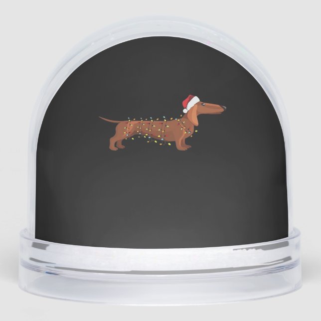 Dachshund Wiener Dog Christmas Light Essential T-S Schneekugeln (Vorderseite)