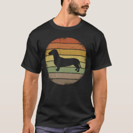 Dachshund Wiener Dog Retro Vintage Sonnenuntergang T-Shirt