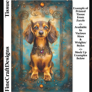 Dachshund Wiener Hund Barock Rahmen DY3A Decoupage Seidenpapier