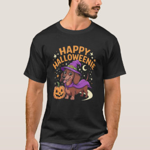 Dachshund Wiener Hund Hexe Frohes Halloweenie T-Shirt