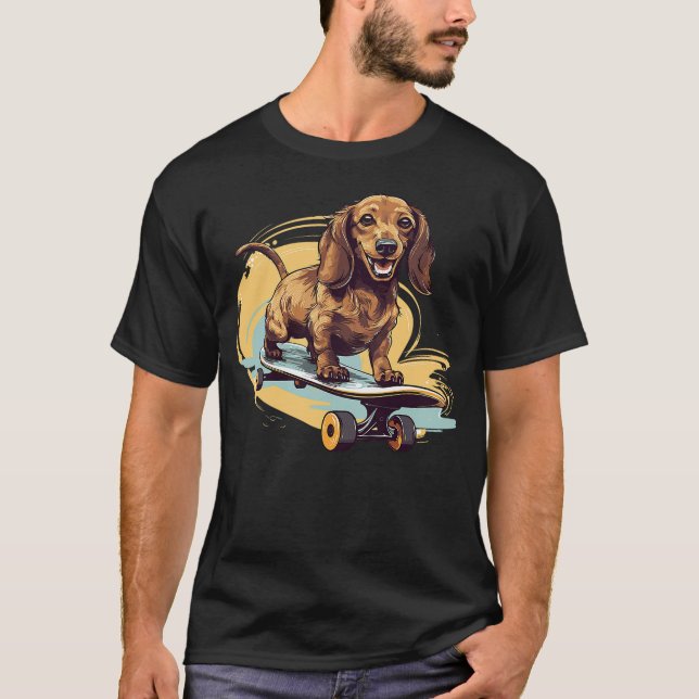 Dachshund wiener sausage dog Cute Graphic with a S T-Shirt (Vorderseite)
