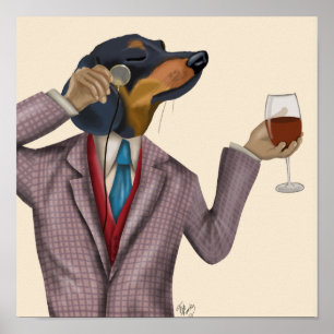 Dachshund Wine Snob Poster