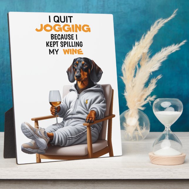 Dachshund Wine Tabletop Plaque with Easel Fotoplatte (Seite)