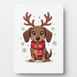 Dachshund Winter Freude Fotoplatte