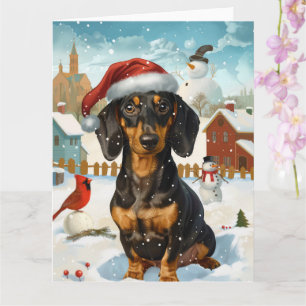 Dachshund Winter Wonderland Weihnachtsfreude Karte
