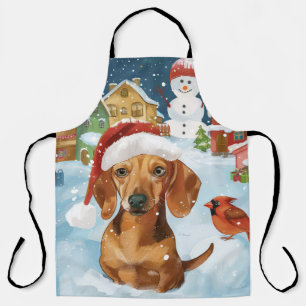 Dachshund Winter Wonderland Weihnachtsfreude Schürze