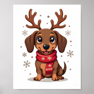 Dachshund Winterfreude Poster