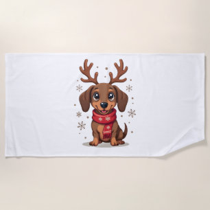 Dachshund Winterfreude Strandtuch
