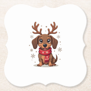 Dachshund Winterfreude Untersetzer