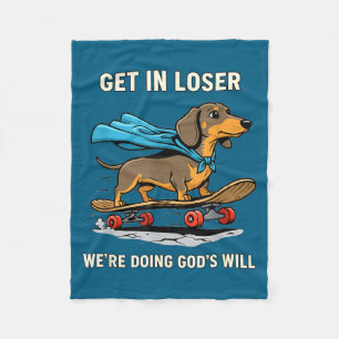 Dachshund wird Verlierer, wir tun Gottes Willen lu Fleecedecke