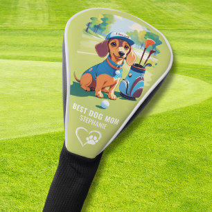 Dachshund Wurst Hund Mama Golfer Monogramm Name Golf Headcover