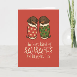 Dachshund-Würstchen in Decken Weihnachten